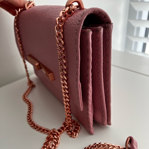 Ted Baker Pink Leather Crossbody/Clutch Bag - Picture 4 of 12